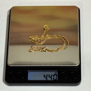 14K SOLID GOLD 'Figaro Link' Necklace Chain 4.4 Grams 16" Inches